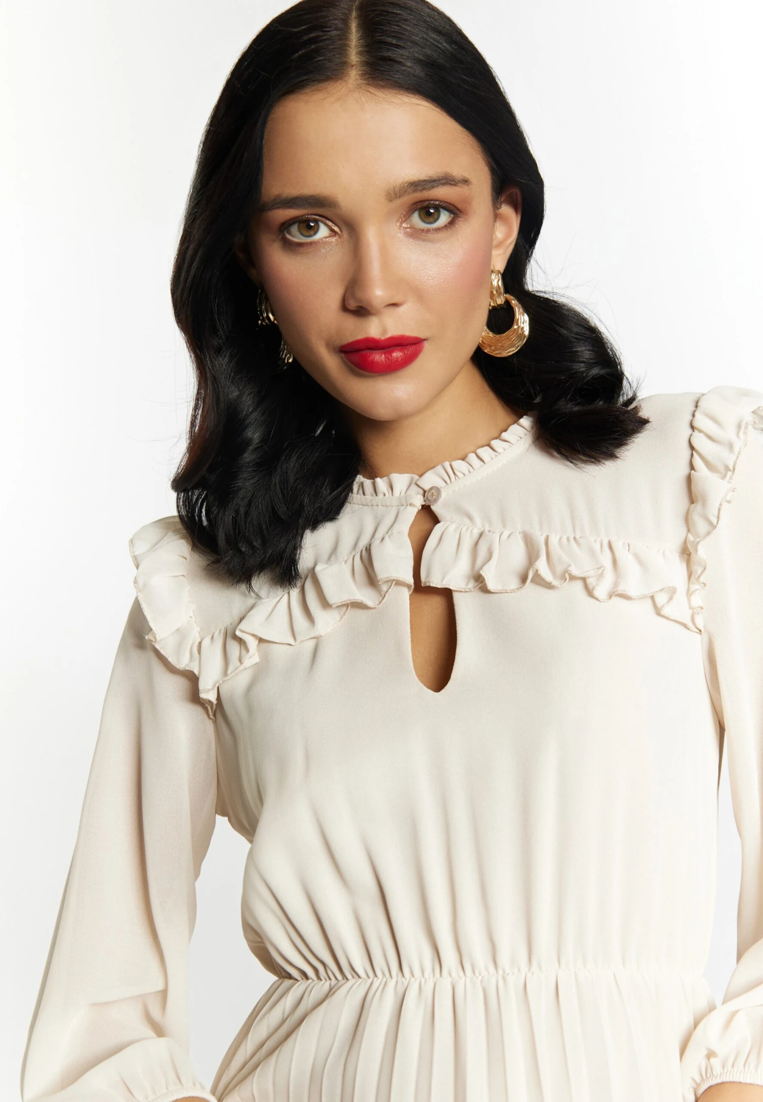 Faina Maxi Jurken Jurk Dames Wolwit 5 Faina Maxi Jurken Jurk Dames Wolwit - Afbeelding 5