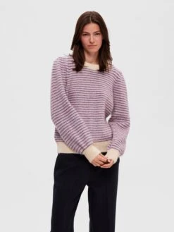 Selected Femme Fijngebreide Truien Trui MOLA MIA Dames Beige -Kledingverkoopwinkel e2a434afc8792f9ae928f02b1ab4ece6