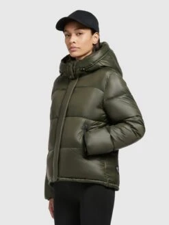 Khujo Winterjassen Winterjas Valona Dames Donkergroen -Kledingverkoopwinkel ef87876afa093eac9520fd8ff66406ad