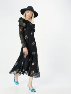 WAREHOUSE Cocktailjurken Cocktailjurk William Morris Dames Zwart -Kledingverkoopwinkel f23d82d6b56e2eb68236667624a27084