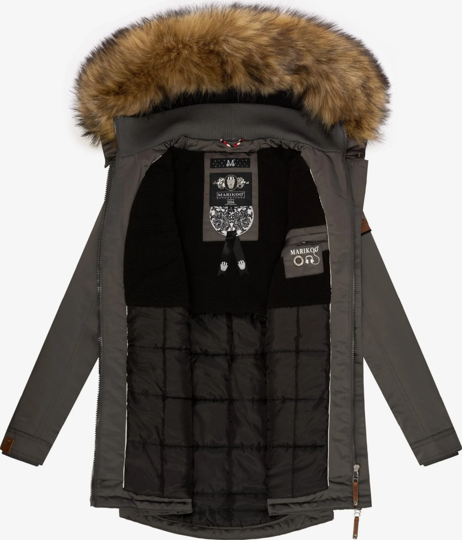 Marikoo Wintermantels Wintermantel Sanakoo Dames Donkergrijs 6 Marikoo Wintermantels Wintermantel Sanakoo Dames Donkergrijs - Afbeelding 6