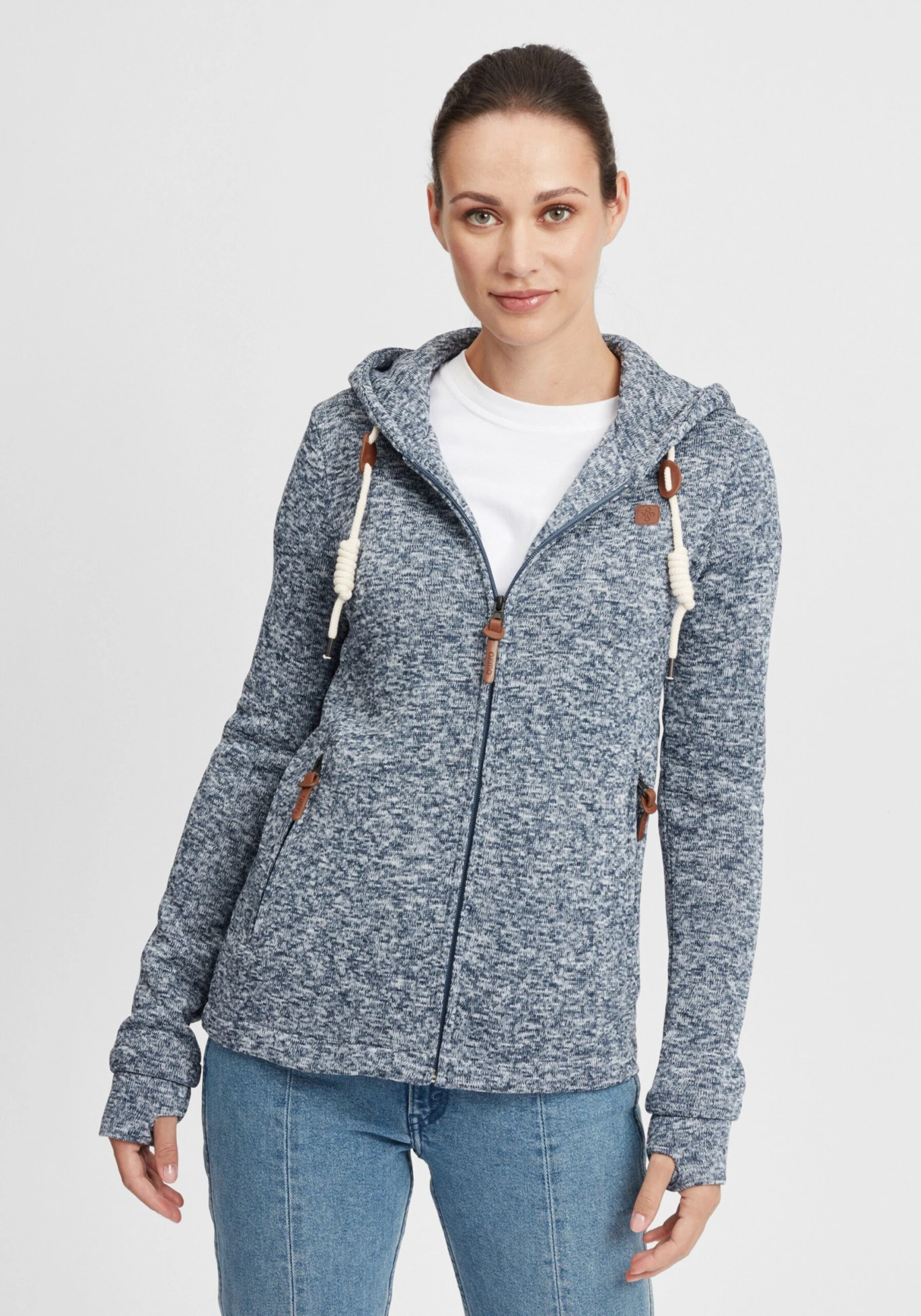 OXMO Sweatvesten Sweatvest Thory Dames Blauw 2 OXMO Sweatvesten Sweatvest Thory Dames Blauw - Afbeelding 2